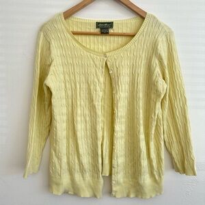 Eddie Bauer Yellow Cardigan Sweater
